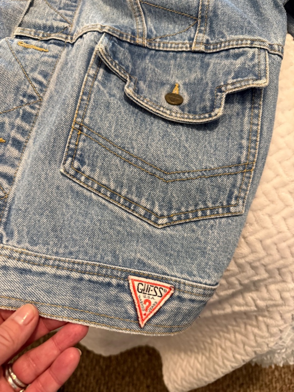 Vintage 80s GUESS Georges Marciano Denim Jacket USA Acid Wash L